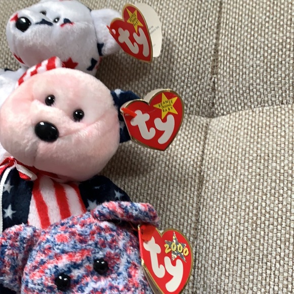 Vintage Ty Original Beanie Babies Lot of Patriotic Bears - Picture 7 of 16